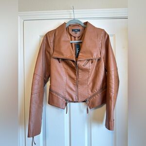 Lulu's Women's Brown Leather Jacket
